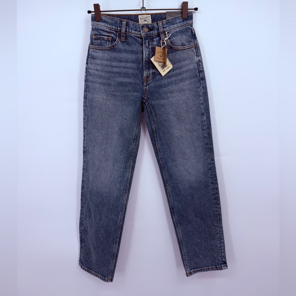 Faherty Slim Straight Ankle Jeans 24 Organic Cotton Denim NWT